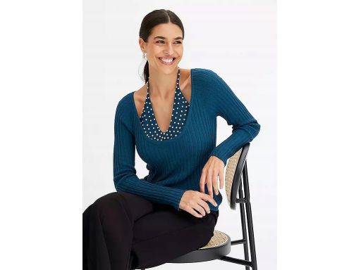 B.P.C bluzka dzianinowa z wbudowanym topem z dżetami ^48/50