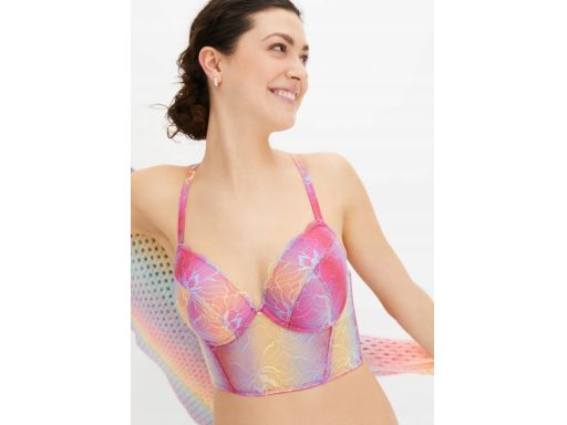B.P.C biustonosz bralette przedłużony-top z fiszbinami kolorowy r.90B