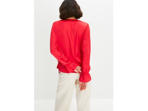 B.P.C czerwona bluzka kopertowa satynowa r.42