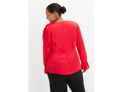 B.P.C czerwona bluzka kopertowa satynowa r.42