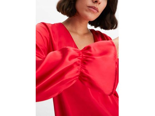 B.P.C czerwona bluzka kopertowa satynowa r.42