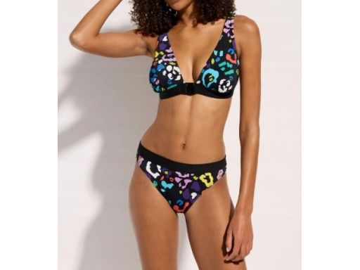 B.P.C. bikini czarne w kolorowe cętki r.40