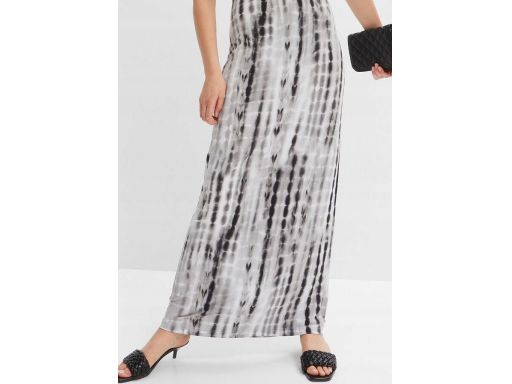 B.P.C długa sukienka biało-czarna cieniowana z koronką ^36/38