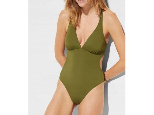 B.P.C kostium jednoczęściowy khaki sexy wycięcia r.42