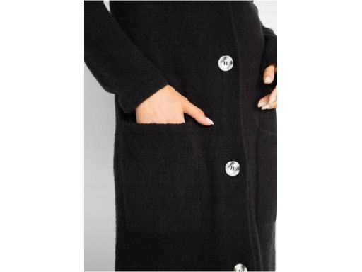 B.P.C długi czerwony sweter rozpinany z kieszeniami ^40/42