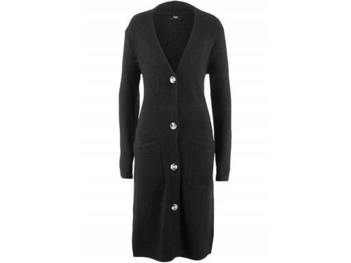 B.P.C długi czerwony sweter rozpinany z kieszeniami ^40/42