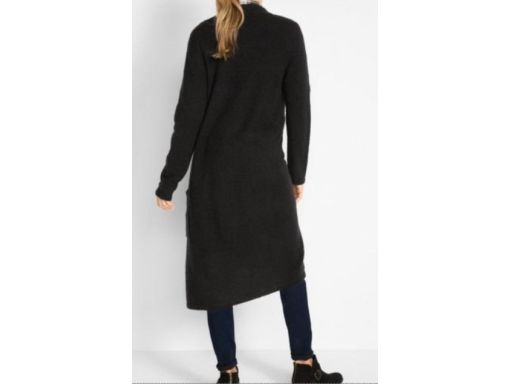 B.P.C długi czerwony sweter rozpinany z kieszeniami ^40/42