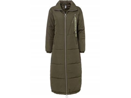 B.P.C płaszcz długi pikowany khaki ze stójką 40.