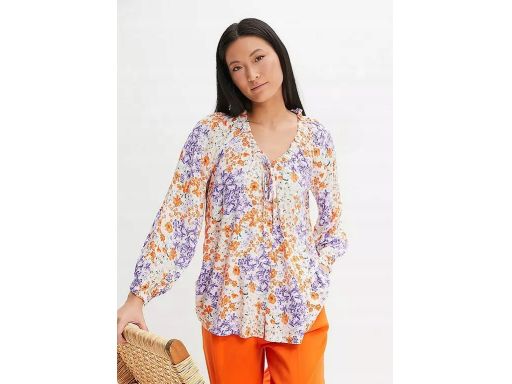 B.P.C bluzka koszulowa w kwiaty z wiskozy kolorowa 42.