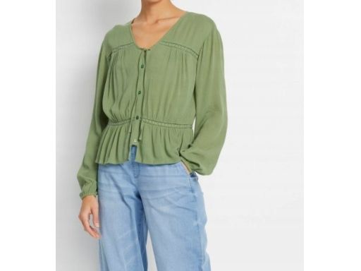 B.P.C bluzka koszulowa zielona kreszowana z bakinką 42.