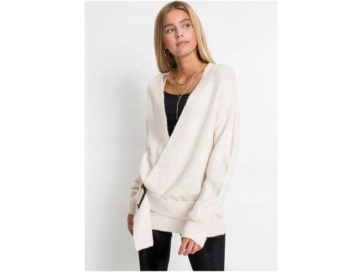 B.P.C sweterek biały z paskiem ^44/46