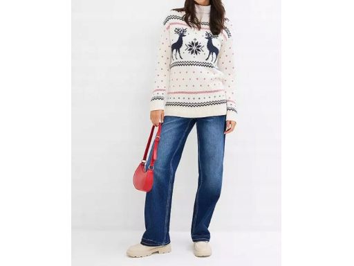 B.P.C sweter świąteczny we wzory 52/54.