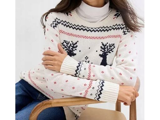 B.P.C sweter świąteczny we wzory 52/54.