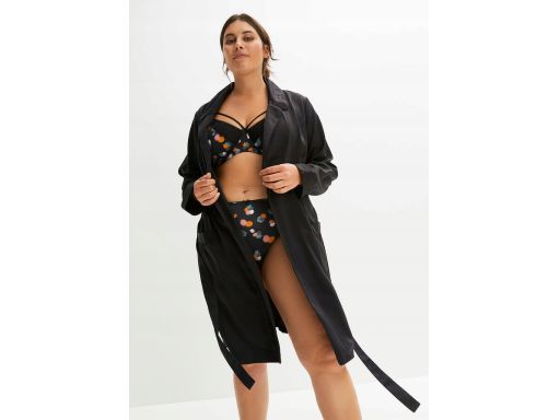 B.P.C satynowy szlafrok z koszulowym kołnierzykiem ^44/46