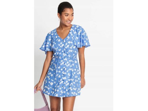 B.P.C sukienka mini niebieska w kwiaty ^44
