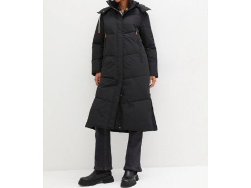 B.P.C płaszcz czarny damski pikowany z kapturem r.50