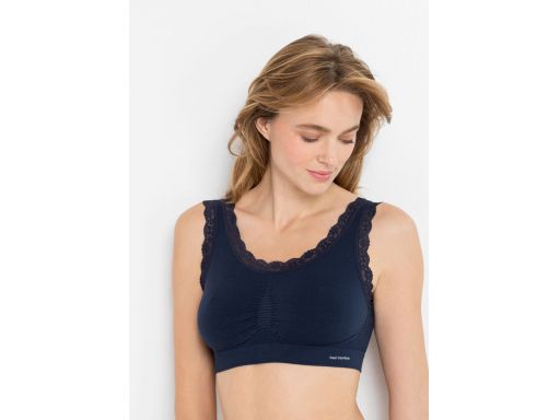 B.P.C 2-pak biustonosz bralett top granatowy z koronką S.