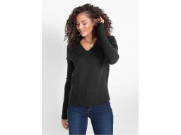 B.P.C czarny sweterek w serek ^32/34
