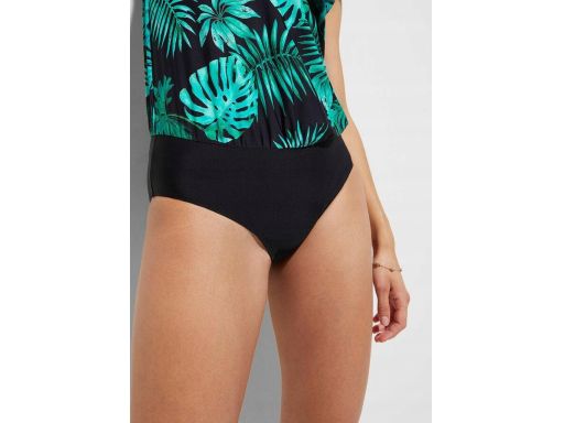 B.P.C kostium kąpielowy oversize czarny w zielone liście r.46