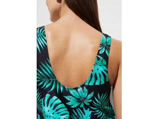 B.P.C kostium kąpielowy oversize czarny w zielone liście r.46