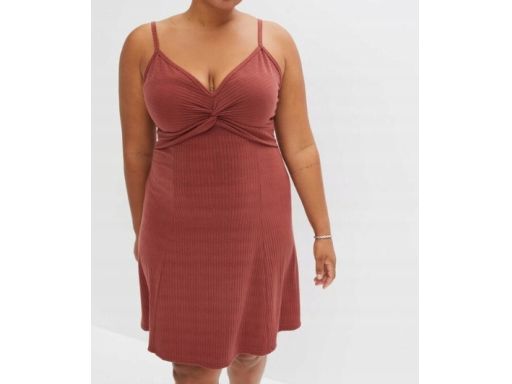 B.P.C sukienka brązowa w prążek na ramiączka 48/50.