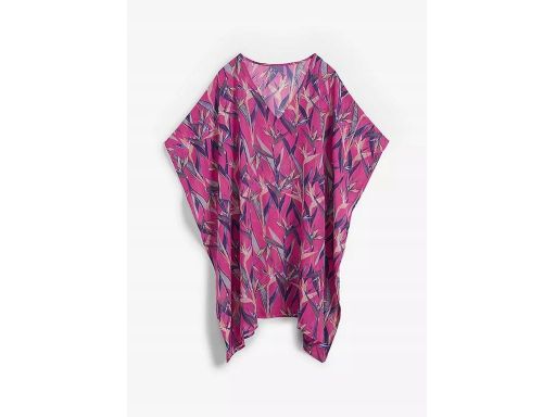 B.P.C sukienka plażowa tunika we wzory szyfonowa fioletowa 44/46.