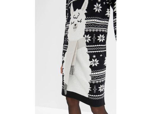 B.P.C sukienka dzianinowa świąteczna 3D z golfem 44/46.