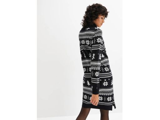 B.P.C sukienka dzianinowa świąteczna 3D z golfem 44/46.