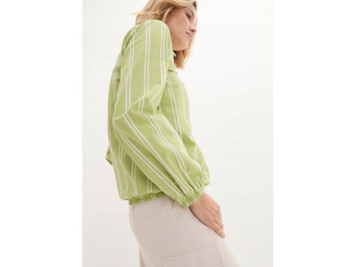 B.P.C bluzka kopertowa koszulowa zielona w pionowe paski ^46