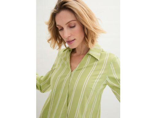 B.P.C bluzka kopertowa koszulowa zielona w pionowe paski ^46