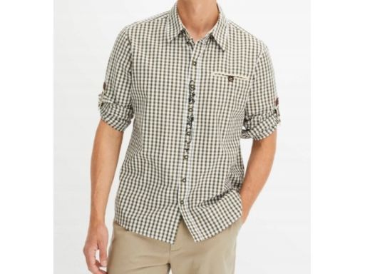 B.P.C męska koszula ludowa w kratkę z haftem ^45/46