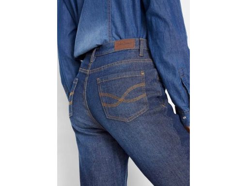 B.P.C spodnie ocieplane bootcut ciemny jeans 44.