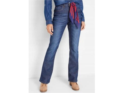 B.P.C spodnie ocieplane bootcut ciemny jeans 44.