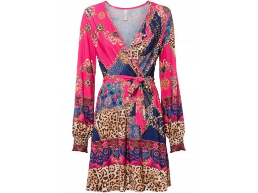 B.P.C różowa sukienka z nadrukiem ^36/38