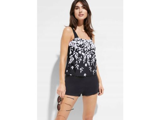 B.P.C tankini czarne w białe wzory z szortami 42.