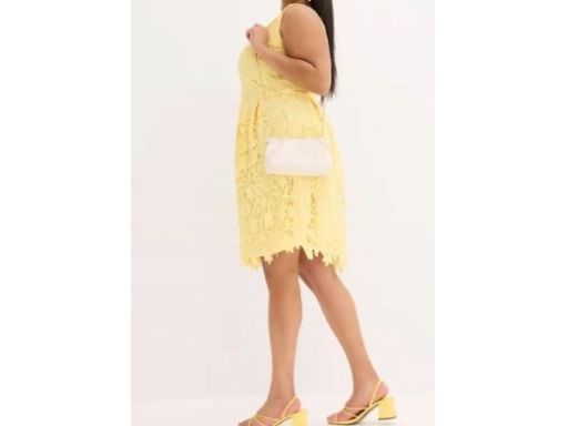 B.P.C koronkowa sukienka żółta r.48