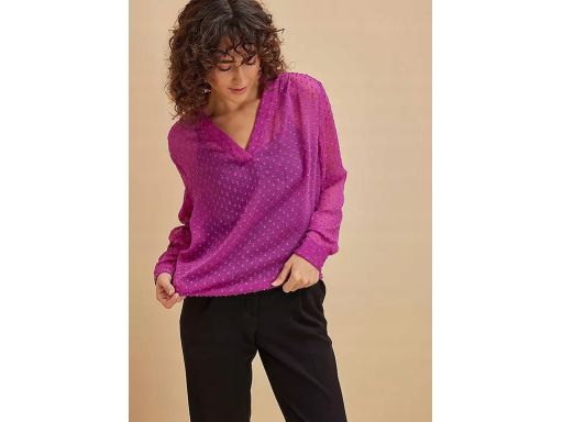 B.P.C bluzka szyfonowa strukturalna fioletowa w serek r.40