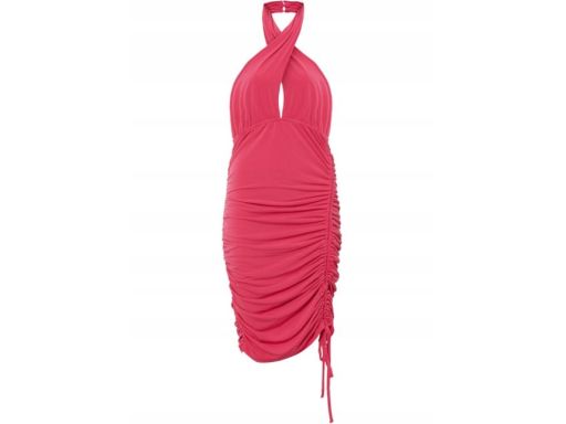 B.P.C różowa sukienka sexy marszczona 40/42.