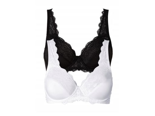 B.P.C 2-pak biustonosz miękki na fiszbinie z koronką 90B.