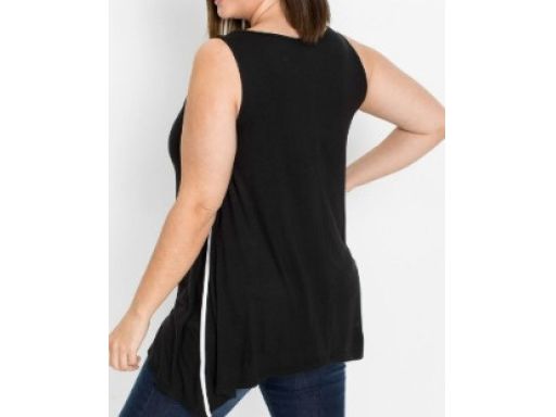 B.P.C bluzka asymetryczna top czarny z białym lampasem ^48/50