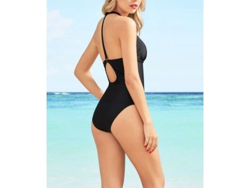 B.P.C kostium jednoczęściowy czarny sexy wycięcia r.38