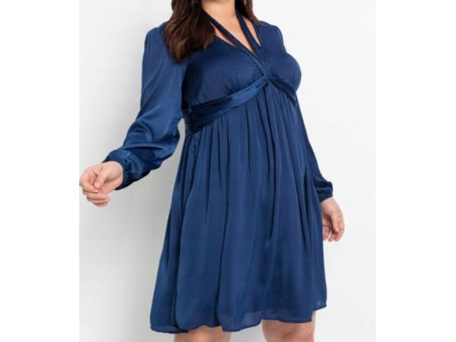 B.P.C atrakcyjna sukienka satynowa granatowa ^40