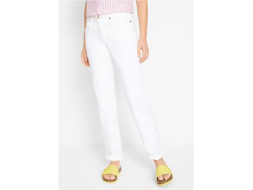 B.P.C jeansy damskie białe ze stretchem Mom 42