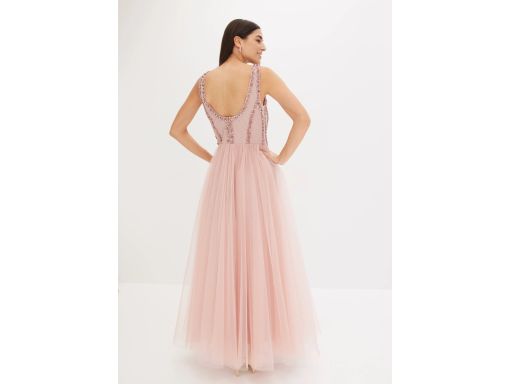B.P.C długa sukienka różowa tiulowa z cekinami 38.