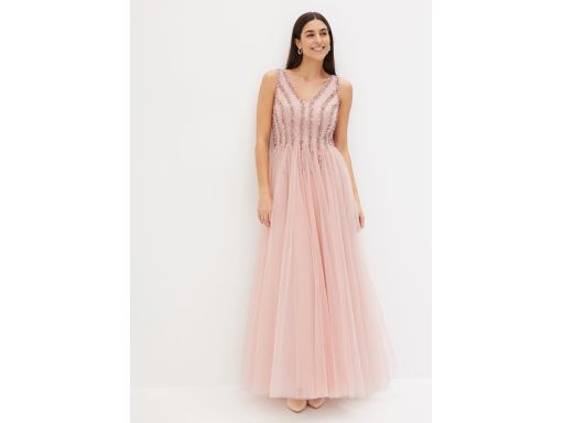 B.P.C długa sukienka różowa tiulowa z cekinami 38.