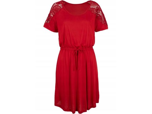 B.P.C sukienka ołówkowa czerwona z odkrytymi ramionami r.40/42