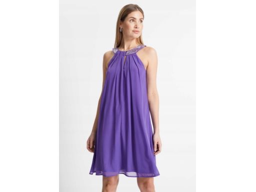 B.P.C sukienka luźna szyfonowa z cekinami fiolet r.42
