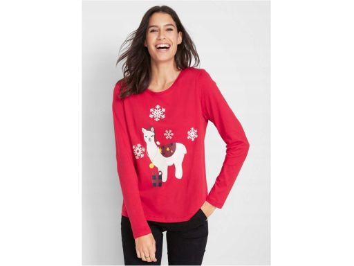 B.P.C bluzka czerwona z nadrukiem świąteczna r.44/46