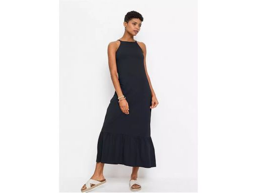 B.P.C. sukienka maxi czarna letnia na cienkie ramiączka ^36/38