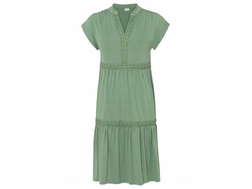 B.P.C sukienka tunikowa zielona z koronką ^32/34